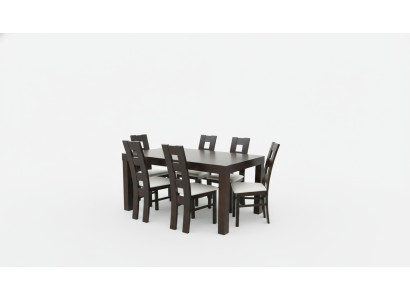 Mesa de diseñador + 6 sillas decorativas, conjunto completo de salón y comedor.