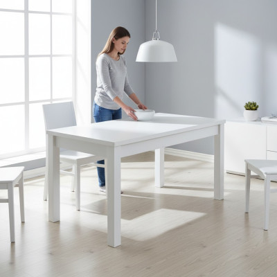 Mesa de comedor Mesa Sala de estar Mesas de madera Diseño Blanco Mesa de conferencias Nueva