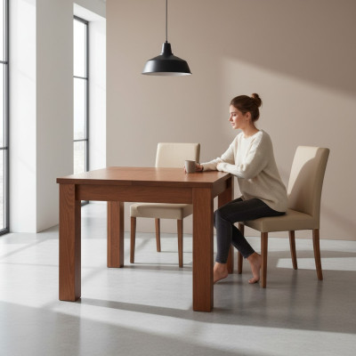 Mesa cuadrada Mesa de cocina Diseño de mesas de madera Mesa de comedor Comedor