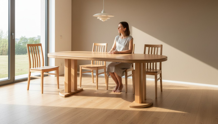 Mesa de conferencia de diseñador de 240 cm de largo, mesa de madera, mesas de reuniones, comedor.