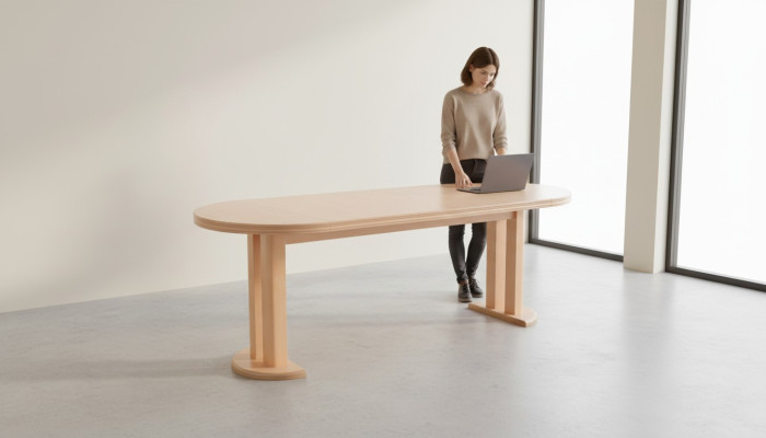 XXL Gran mesa de conferencias de diseñador mesa de madera decorativa mesas de reunión comedor.