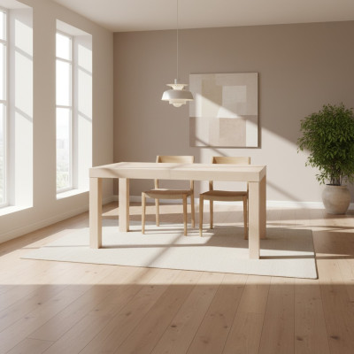 Mesa de madera extensible de diseño para decoración de mesa de comedor de sala de estar de madera sólida.