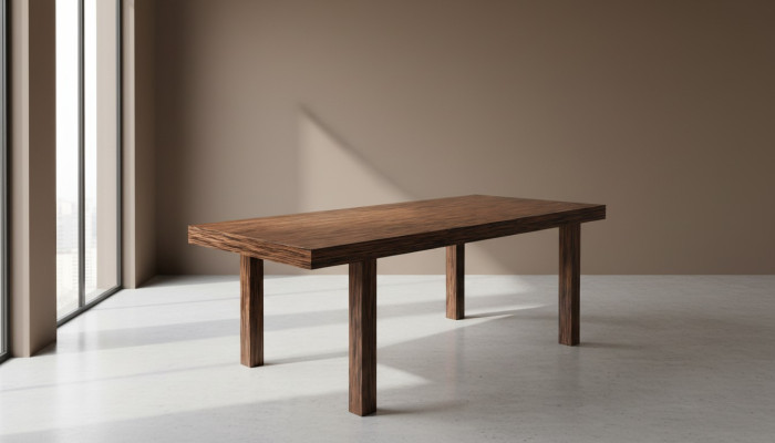 Mesa de madera de diseño decorativo extensible para sala de estar y comedor. Mesas de madera maciza.
