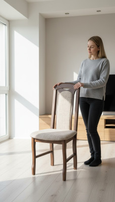 Silla tapizada de diseño de lujo para el comedor de la oficina en casa.