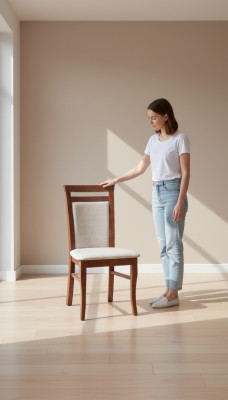 Silla tapizada de diseño de lujo, sillas de asiento de respaldo de madera para oficina, comedor.