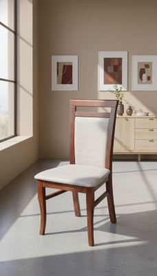 Silla tapizada de diseño de lujo, sillas de asiento de respaldo de madera para oficina, comedor.