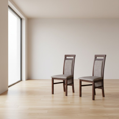 Lujo Diseño Silla de tapizado Sillas Asiento Espalda Madera maciza Comedor Madera K75 NUEVO