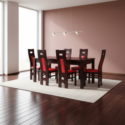 Mesa de comedor + conjunto de 6 sillas para sala de estar.