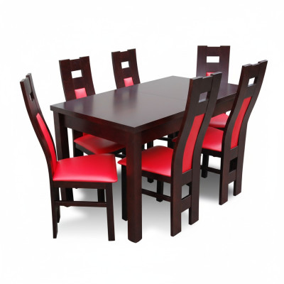 Mesa de comedor + conjunto de 6 sillas para sala de estar.