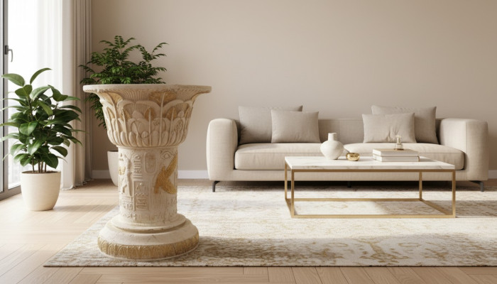Diseño de columna egipcia, columna decorativa, columna de flores, soporte para pedestal 1047 nuevo.