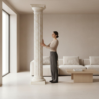 XXL columna griega estilo antiguo diseño columnas lujo soportes nuevo 214 cm grande