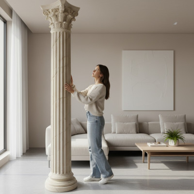 Diseño de columna antigua de columna de columna decorativa de columna Soporte pedestal Nuevo 228 cm.