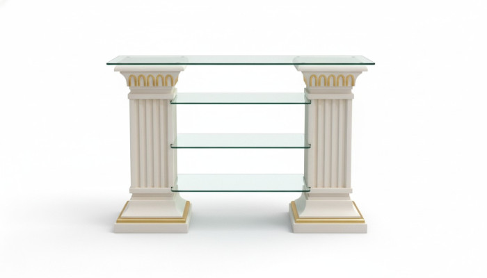 Diseño Vitrina Estantería de vidrio Columna Vitrinas Estantes Mueble de TV Salón 1871 Nuevo