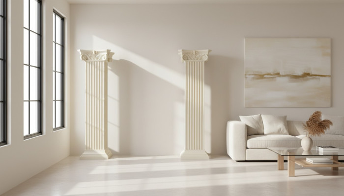Estante de vidrio vitrina Columnas romanas Bastidores Vitrinas XXL 210cm Pilar Egipto Nuevo