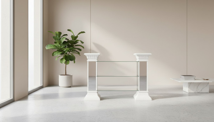 Diseño estante XXL vitrina columna jarrón decorativo espejo decoración Deco 1838 Nuevo