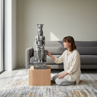 XXL Figura de diseñador diosa Isis estatua escultura decoración figuras estatuas 123 cm
