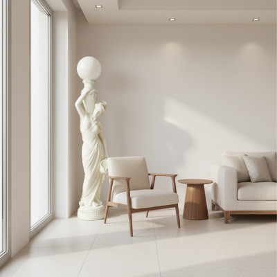 Lámpara de pie para sala de estar Luminaria de pie Lámparas de diseño XXL Figura lámpara escultura 6833