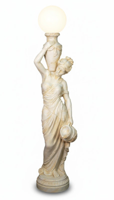Figura de estilo antiguo a tamaño real con iluminación lámpara de pie lámpara lámparas luminaria de pie.