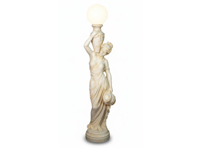 Figura de estilo antiguo a tamaño real con iluminación lámpara de pie lámpara lámparas luminaria de pie.