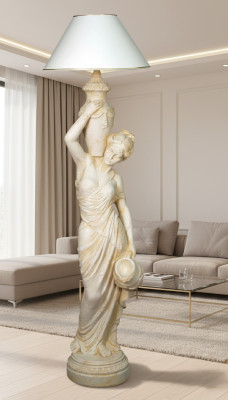 Lámpara de pie para salón, lámpara de diseño XXL, figura escultura nueva.