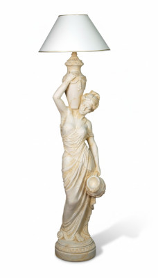 Lámpara de pie para salón, lámpara de diseño XXL, figura escultura nueva.