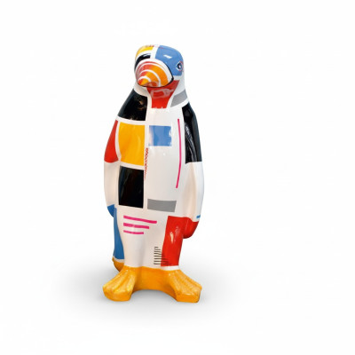 Figura de diseñador XXL hecha a mano, figuras pintadas, escultura, estatua, esculturas, pingüino.