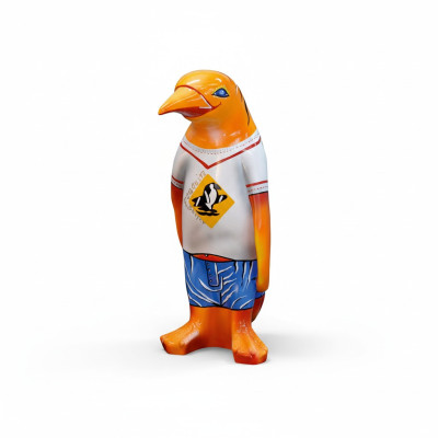 Diseño de lujo XXL 67cm figura escultura hecha a mano pingüino animal esculturas figuras