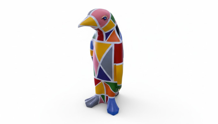 Diseño de lujo Figura Escultura Hecha a mano XXL 67cm Pingüino Esculturas de animales Figuras