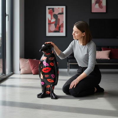 Diseño de lujo Escultura Figura Hecho a mano Pingüino Escultura de animales Figuras XXL 67cm
