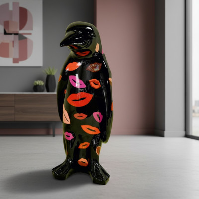 Diseño de lujo Escultura Figura Hecho a mano Pingüino Escultura de animales Figuras XXL 67cm