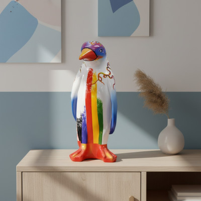 Diseño de lujo Figura Escultura Hecho a mano Pingüino Animal Esculturas XXL 67cm Figuras