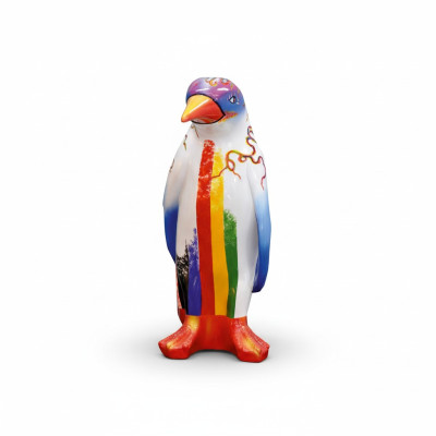 Diseño de lujo Figura Escultura Hecho a mano Pingüino Animal Esculturas XXL 67cm Figuras