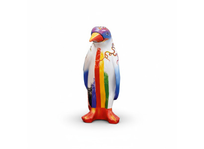 Diseño de lujo Figura Escultura Hecho a mano Pingüino Animal Esculturas XXL 67cm Figuras