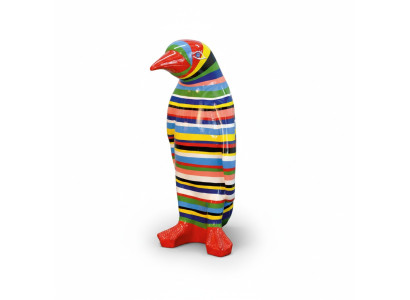 XXL figura de diseñador hecha a mano, figuras pintadas, escultura, esculturas, estatua de pingüino.