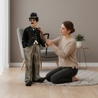 Diseño de la estatua de la figura de Chaplin Escultura Figuras Esculturas Decoración Decoración 5358 Nuevo