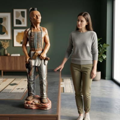 Figura India Estados Unidos Oeste Salvaje Estatua Escultura Figuras Esculturas Decoración Nuevo