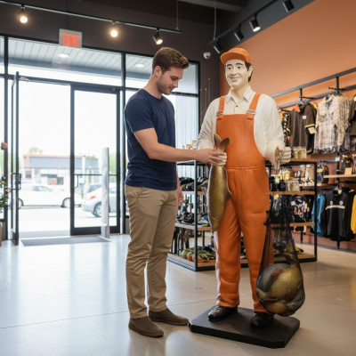 Diseño de la estatua de la figura del pescador Escultura de figuras Decoración Decoración 5661 Nuevo