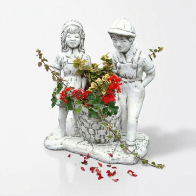 Maceta de jardín natural decorativa con figura de decoración para macetas y jarrones de jardin.