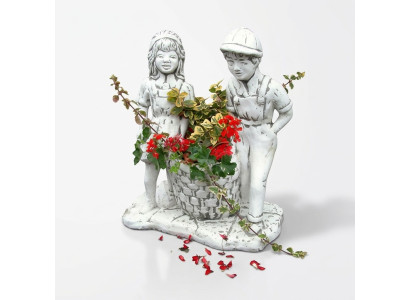 Maceta de jardín natural decorativa con figura de decoración para macetas y jarrones de jardin.