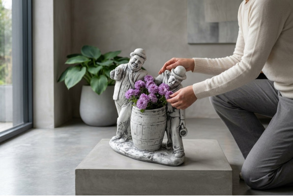 Charlie Chaplin maceta de flores plantar cubo decoración figura macetas