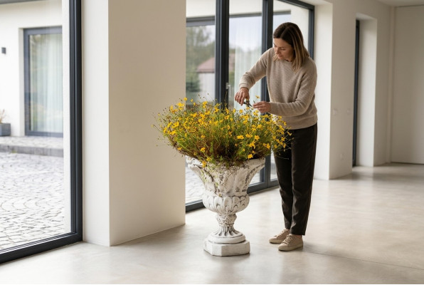 Maceta de flores natural, maceta de plantas para decoración, figura de jarrón, macetas para jardín.
