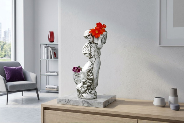 Figura Maceta Blanca Planta Cubo Decoración Figura Macetas Jardín