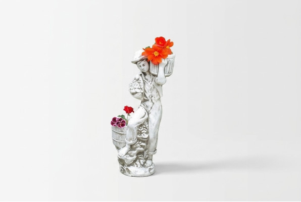 Figura Maceta Blanca Planta Cubo Decoración Figura Macetas Jardín