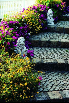 Decoración de jardín estatua de león figuras de escultura diseñador