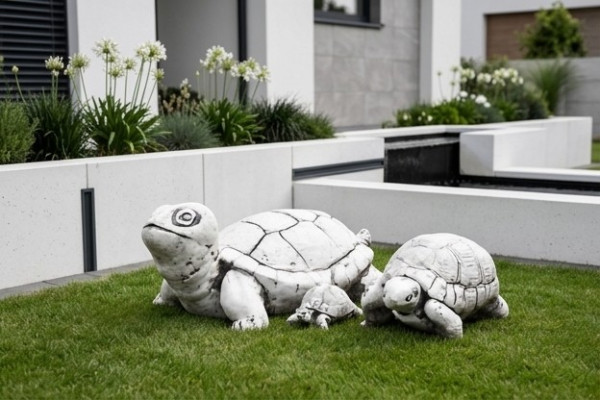Decoración de jardín Tortuga Terraza Figuras de piedra Figura Decorativa Estatua