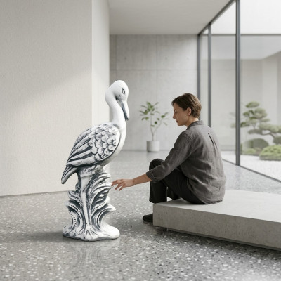 Decoración de jardín Grulla Terraza Figuras de piedra Figura Estatua Escultura