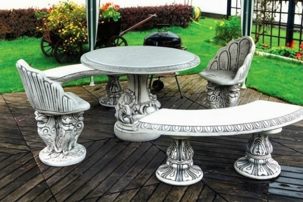 Estilo antiguo sillón de piedra banco silla jardín terraza diseño noble trono.