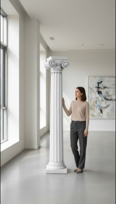 211cm Pilar antiguo Columna Escultura de piedra Estatua Estilo de jardín romano