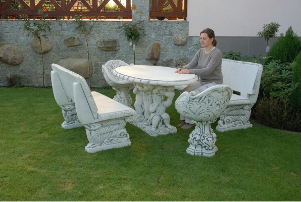 Sillas Silla Butaca Jardín Muebles Trono Piedra Figura Estatua Estilo Antiguo