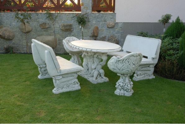 Sillas Silla Butaca Jardín Muebles Trono Piedra Figura Estatua Estilo Antiguo